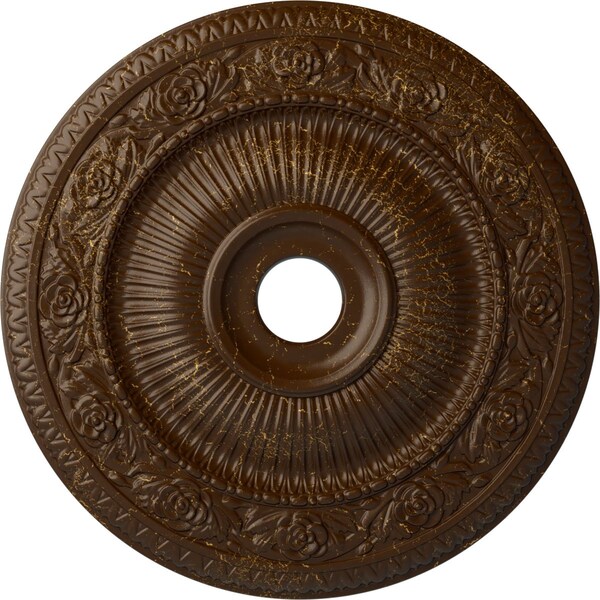 Ekena Millwork Logan Ceiling Medallion (Fits Canopies up to 6 1/8"), 24 1/4"OD x 3 7/8"ID x 2"P, Root Beer Crackle CM24LO1RBC - main